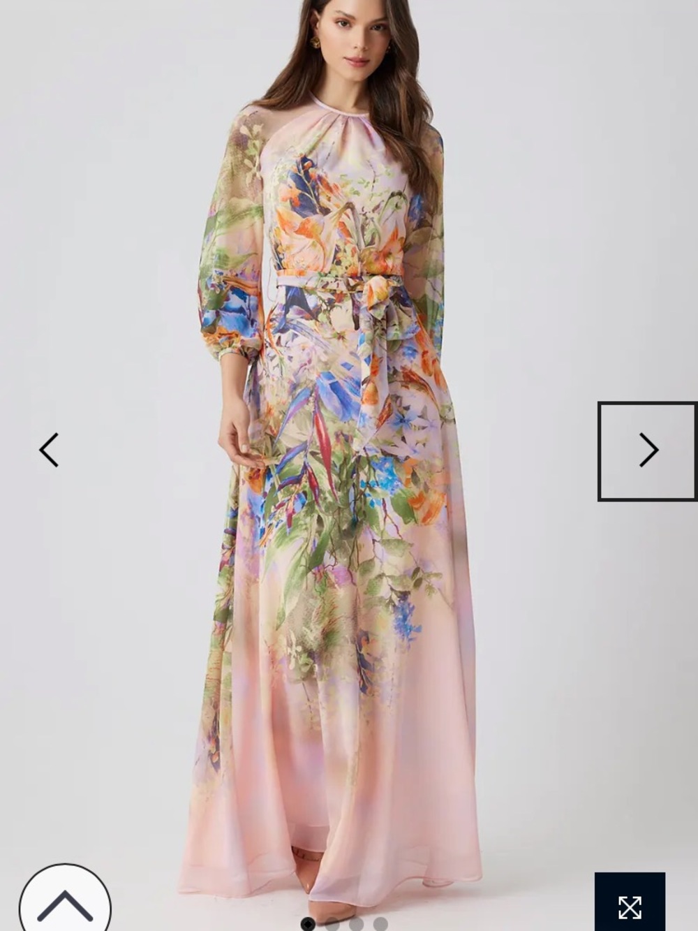 Teri Jon floral chiffon gown